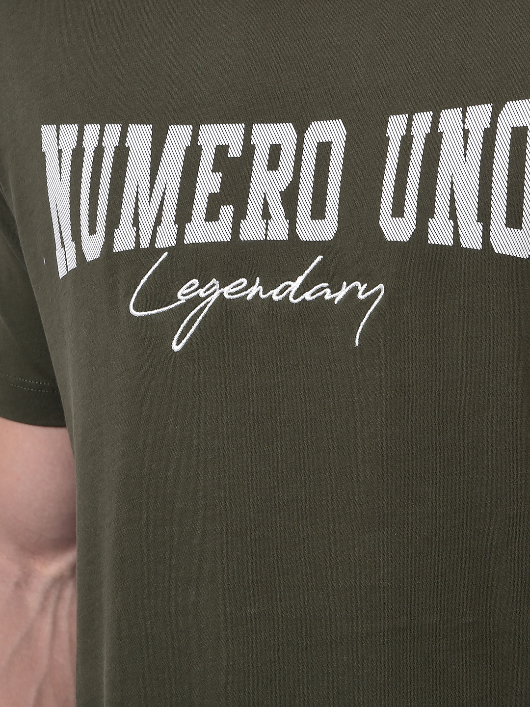 Numero Uno Men Green Round Neck Regular Fit T-Shirt